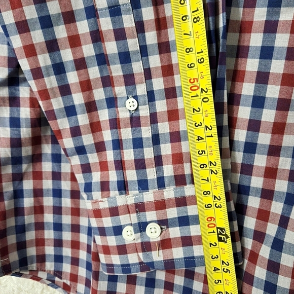 Croft & Barrow Easy Care Button-down Shirt Men's Sz L Blue Red Check Collared - Picture 6 of 10